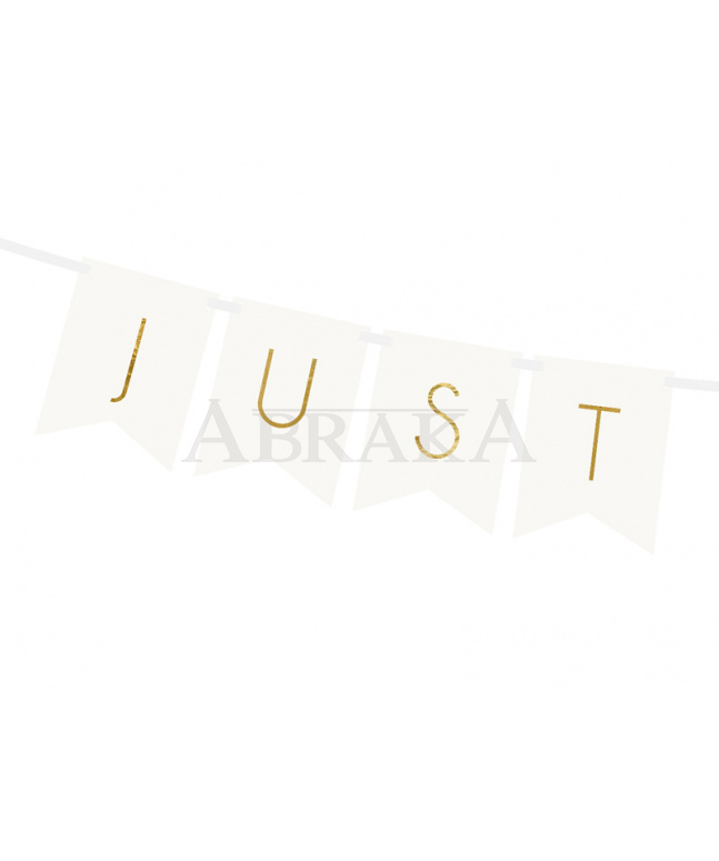 Banner JUST MARRIED 15 x 155 cm JUTOVÝ