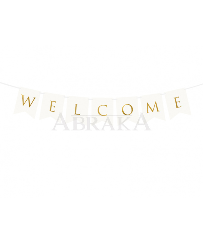 Banner WELCOME 15 x 95 cm BIELO-ZLATÝ