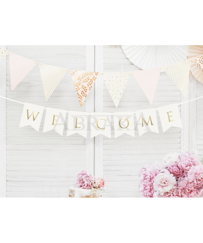 Banner WELCOME 15 x 95 cm BIELO-ZLATÝ