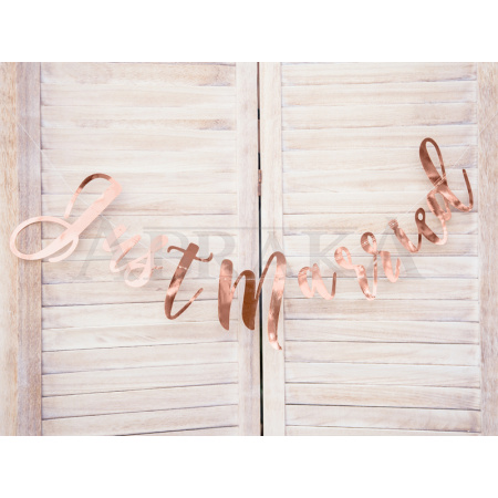 Banner JUST MARRIED 20 x 77 cm ROSE GOLD