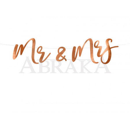 Banner Mr & Mrs ROSE GOLD 16,5 x 68 cm