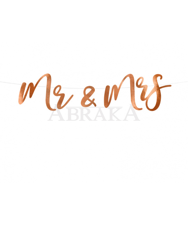 Banner Mr & Mrs ROSE GOLD 16,5 x 68 cm