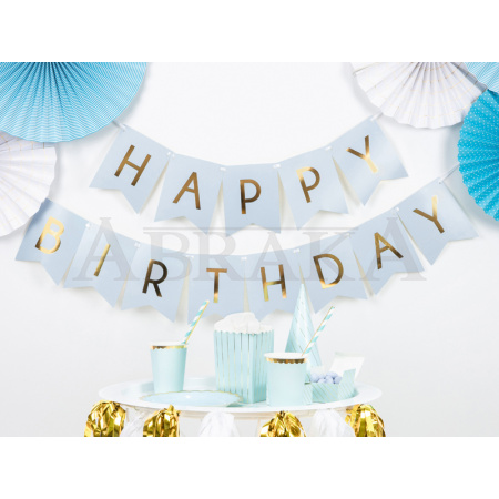 Banner HAPPY BIRTHDAY 15 x 175 cm MODRÝ