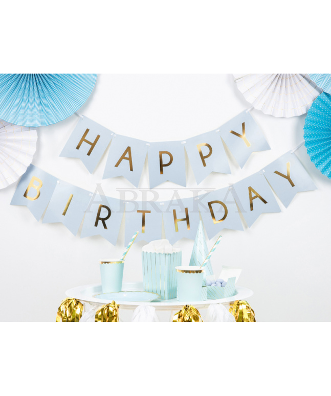 Banner HAPPY BIRTHDAY 15 x 175 cm MODRÝ