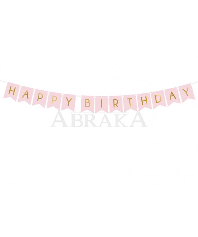 Banner HAPPY BIRTHDAY 15 x 175 cm RUŽOVÝ