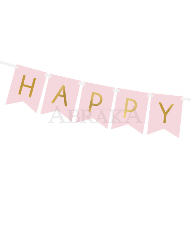Banner HAPPY BIRTHDAY 15 x 175 cm RUŽOVÝ