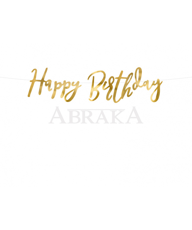 Banner HAPPY BIRTHDAY 16,5 x 62 cm ZLATÝ