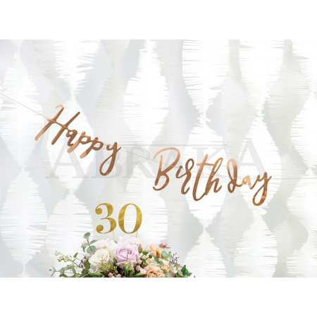 Banner HAPPY BIRTHDAY 16,5 x 62 cm ROSE GOLD