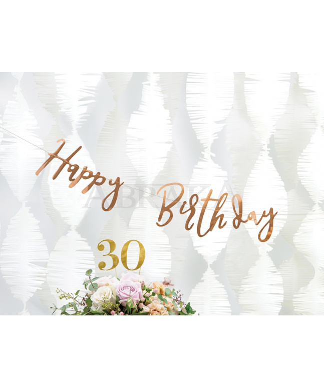Banner HAPPY BIRTHDAY 16,5 x 62 cm ROSE GOLD