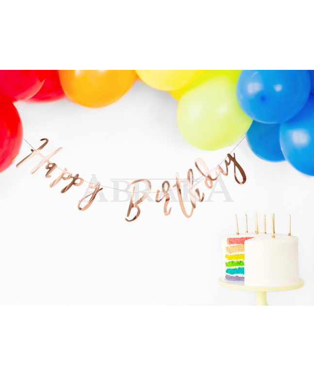 Banner HAPPY BIRTHDAY 16,5 x 62 cm ROSE GOLD