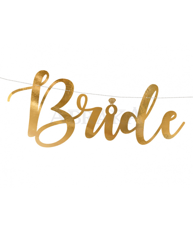 Banner BRIDE TO BE 19 x 80 cm ZLATÝ