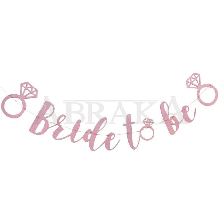 Banner BRIDE TO BE 300 cm PINK BROCADE