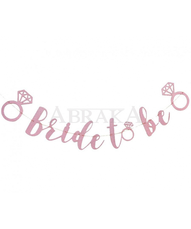 Banner BRIDE TO BE 300 cm PINK BROCADE