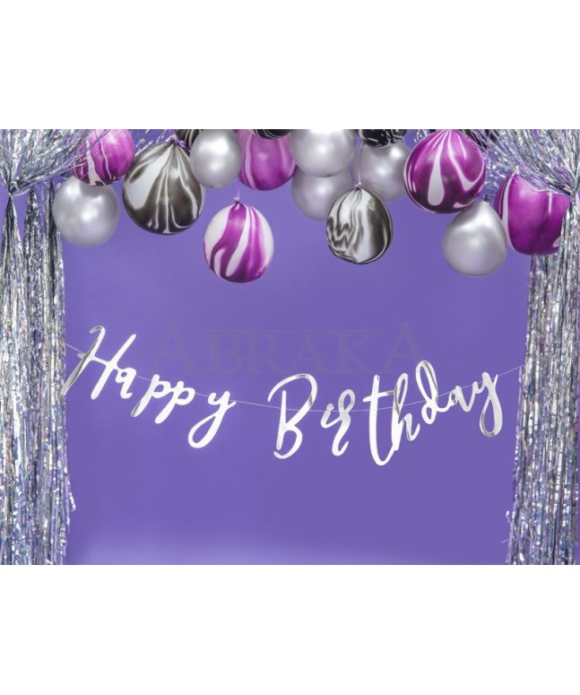 Banner HAPPY BIRTHDAY 16,5 x 62 cm STRIEBORNÝ