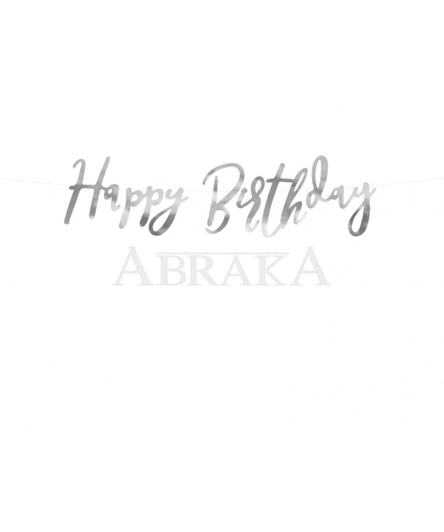 Banner HAPPY BIRTHDAY 16,5 x 62 cm STRIEBORNÝ