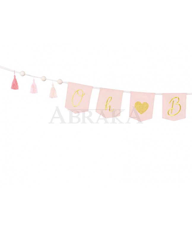 Bavlnený banner OH BABY ružový 250 cm 