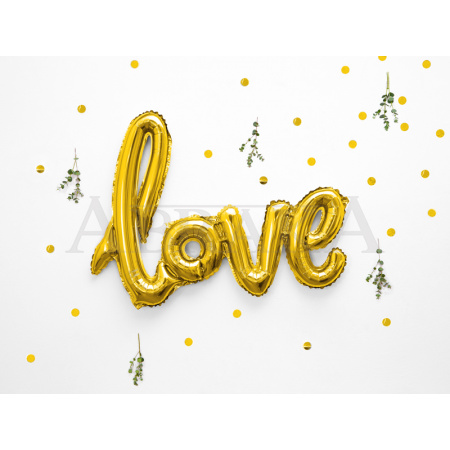 Fóliový nápis LOVE ZLATÝ 73 x 59 cm