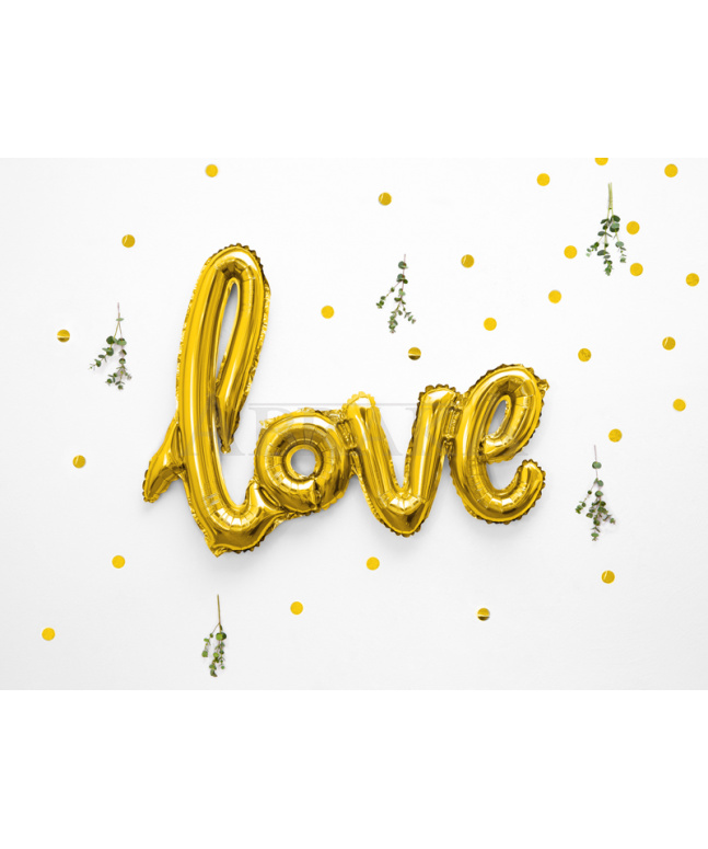 Fóliový nápis LOVE ZLATÝ 73 x 59 cm