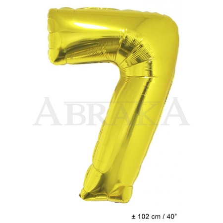 Zlatý fóliový balón číslo 7 - 102 cm