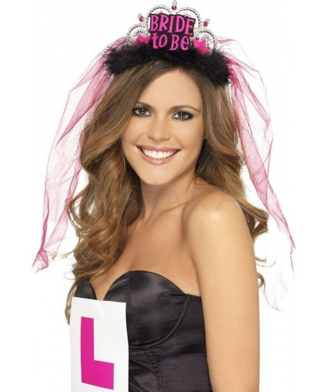 Čelenka BRIDE TO BE so závojom