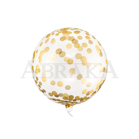 Balón CRYSTAL CLEAR so zlatými bodkami 40 cm