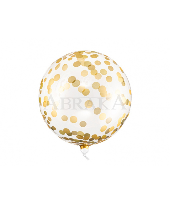 Balón CRYSTAL CLEAR so zlatými bodkami 40 cm