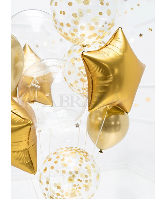 Balón CRYSTAL CLEAR so zlatými bodkami 40 cm