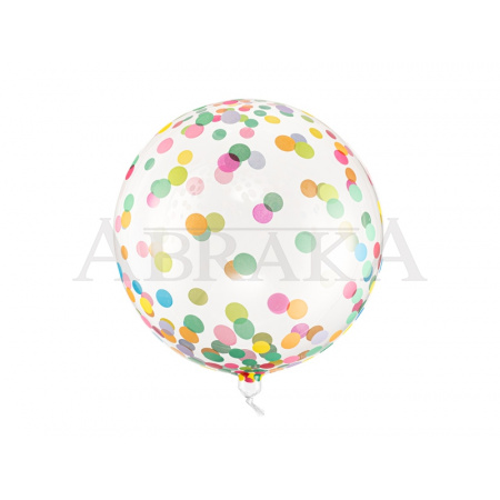 Balón CRYSTAL CLEAR s farebnými bodkami 40 cm