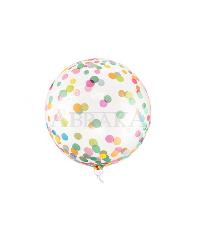 Balón CRYSTAL CLEAR s farebnými bodkami 40 cm