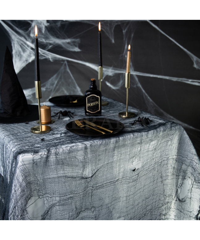 Halloweensky obrus s pavučinou 76 x 300 cm - dekoračná tkanina