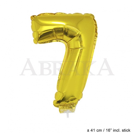 Zlatý fóliový balón číslo 7 - 40 cm