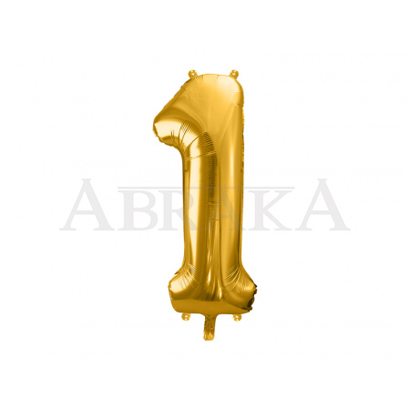   Zlatý fóliový balón číslo 1 - 86 cm