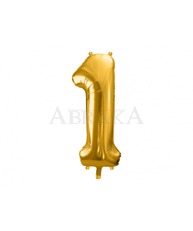 Zlatý fóliový balón číslo 1 - 86 cm