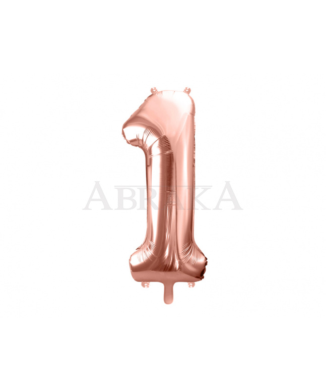 Rose gold fóliový balón číslo 1 - 86 cm