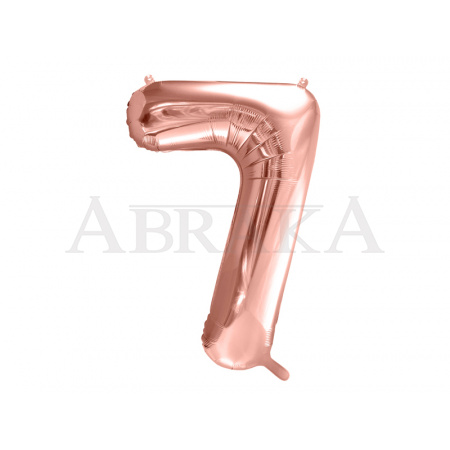 Rose gold fóliový balón číslo 7 - 86 cm