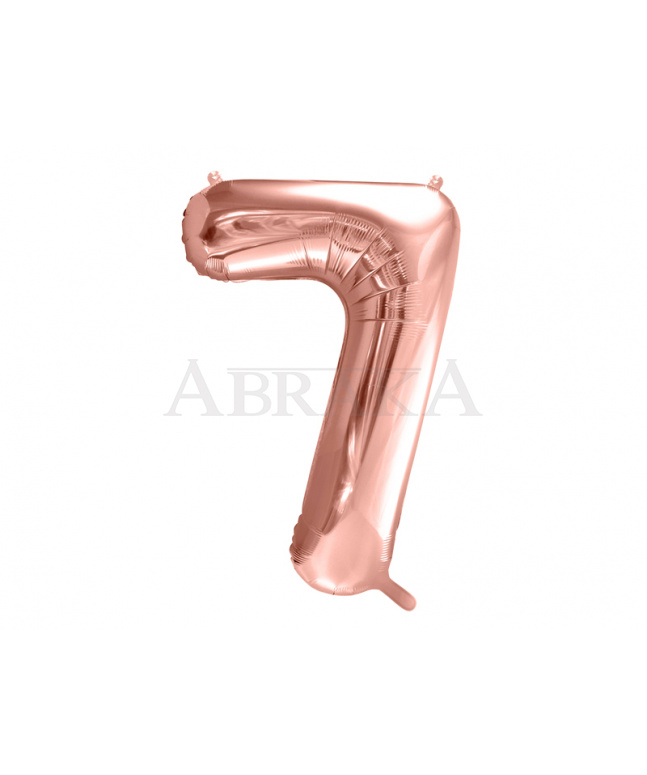 Rose gold fóliový balón číslo 7 - 86 cm