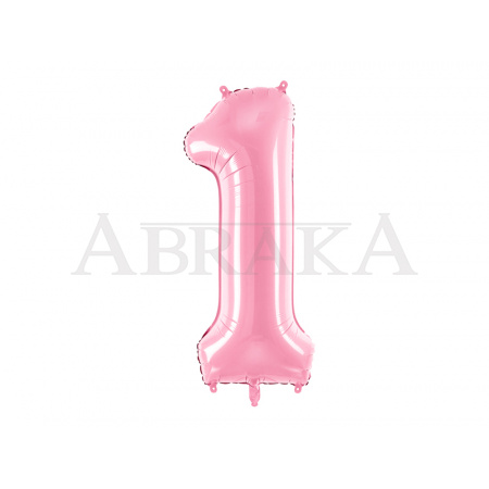 Ružový pastel fóliový balón číslo 1 - 86 cm