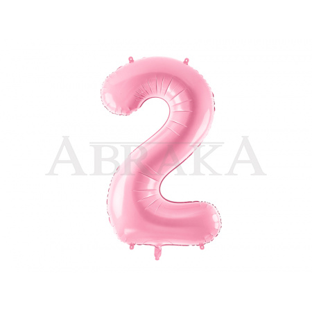 Ružový pastel fóliový balón číslo 2- 86 cm