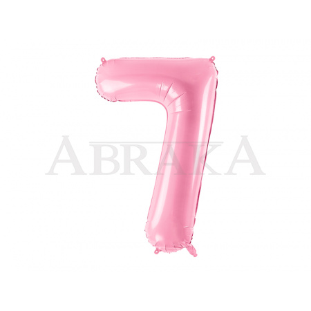 Ružový pastel fóliový balón číslo 7 - 86 cm