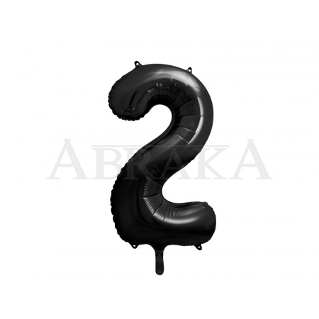 Čierny fóliový balón číslo 2 - 85 cm