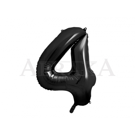 Čierny fóliový balón číslo 4 - 92 cm