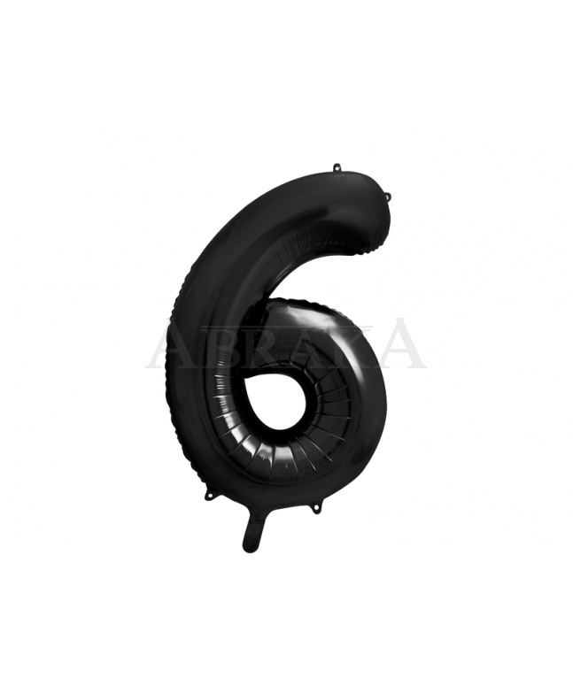Čierny fóliový balón číslo 6 - 85 cm