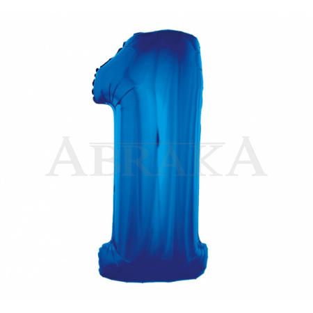 Modrý fóliový balón číslo 1 - 92 cm