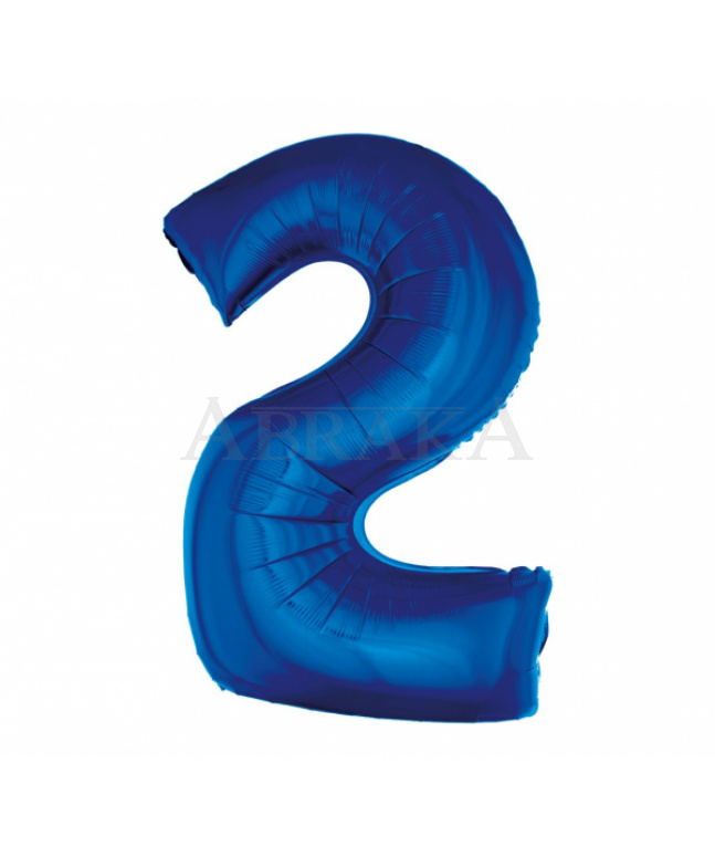 Modrý fóliový balón číslo 2 - 85 cm