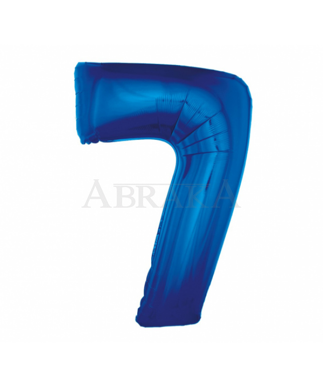 Modrý fóliový balón číslo 7 - 85 cm