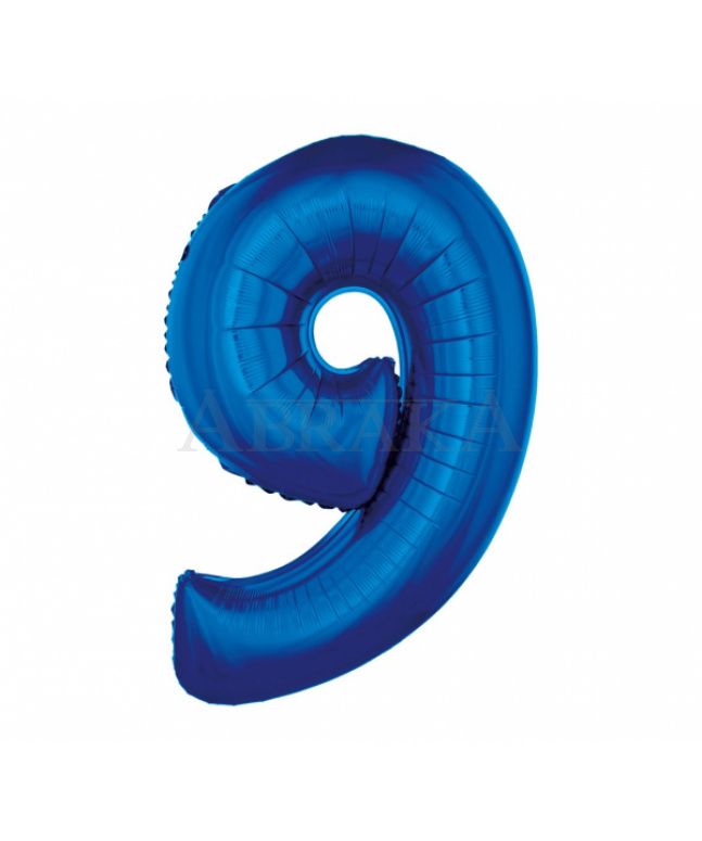Modrý fóliový balón číslo 9 - 85 cm