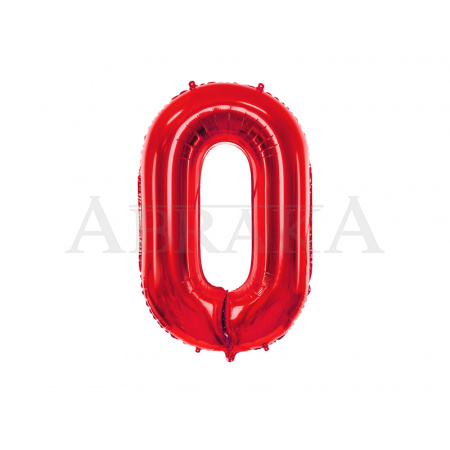 Červený fóliový balón číslo 0 - 85 cm