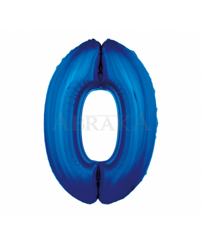Modrý fóliový balón číslo 0 - 85 cm