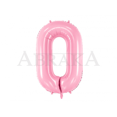 Ružový pastel fóliový balón číslo 0 - 86 cm